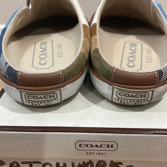 COACH Blakely Suede, Leather & Canvas Mules - Picture 3 of 11